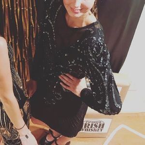 Vintage 1980’s Black Sequined Cocktail Dress